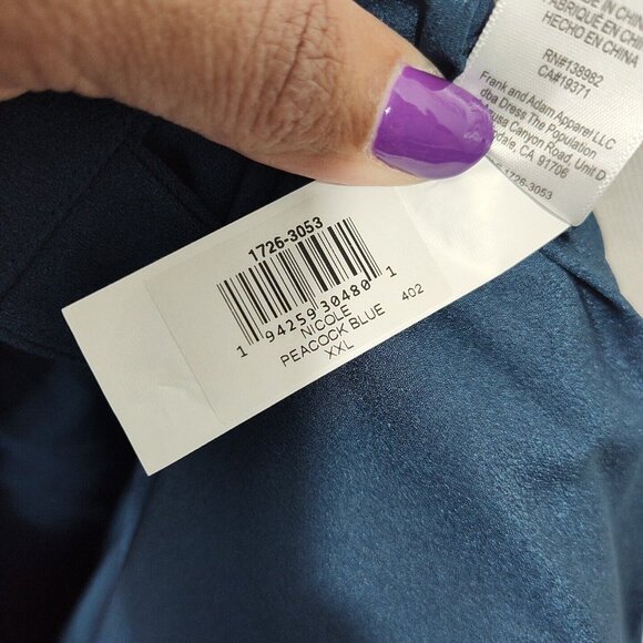 Dress The Population Nicole Teal Sweetheart Neck Cocktail Tank Dress Size XXL - Picture 9 of 9